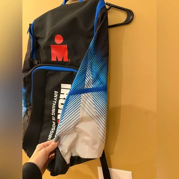 Iron Man Black and Blue Backpack with Red Logo - Picture 2 of 4